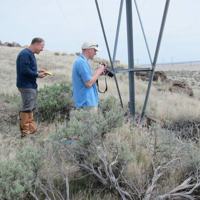 Field team members document the newly discovered hibernacula on Gable Butte